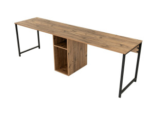 Scrivania in legno "Twin Study Desk" - 240 x 60 x 74 cm - Pino Atlantico Nero