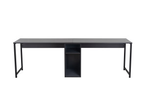 Scrivania doppia in legno - 240 x 60 x 74 cm - Antracite/Nero
