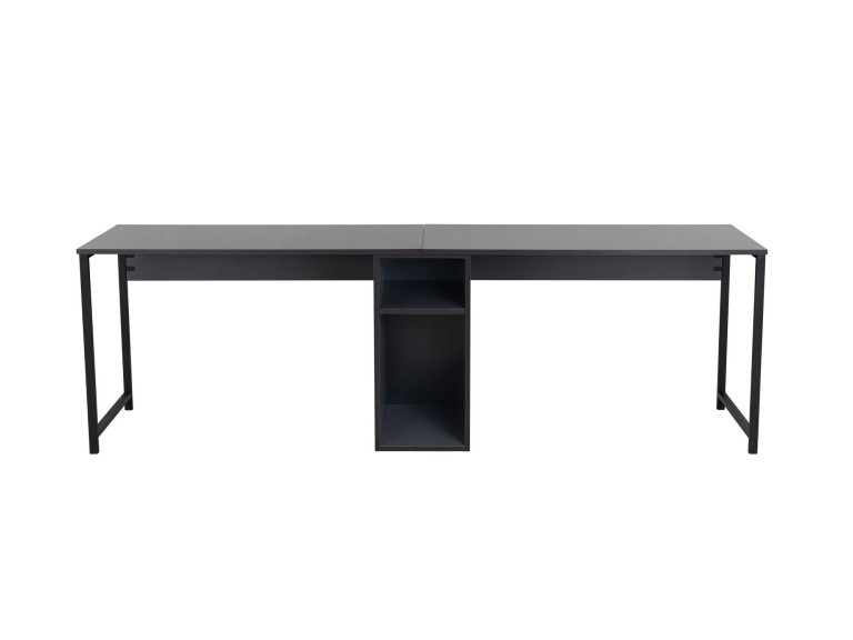 Scrivania doppia in legno - 240 x 60 x 74 cm - Antracite/Nero
