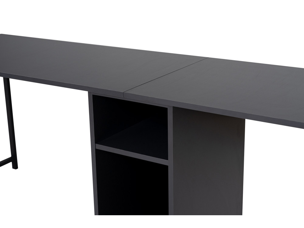 Scrivania doppia in legno - 240 x 60 x 74 cm - Antracite/Nero