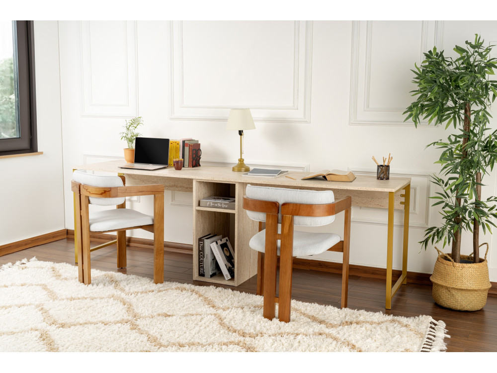 Scrivania in legno "Twin Study Desk" - 240 x 60 x 74 cm - TravertinOr