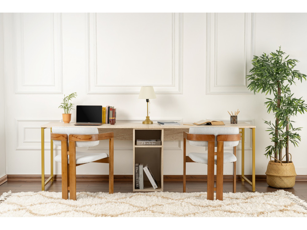 Scrivania in legno "Twin Study Desk" - 240 x 60 x 74 cm - TravertinOr