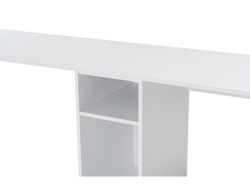 Scrivania in legno "Twin Study Desk" - 240 x 60 x 74 cm - Bianco oro