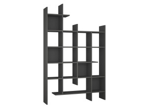 Libreria in legno "Manco" - 122 x 25 x 188 cm - Antracite