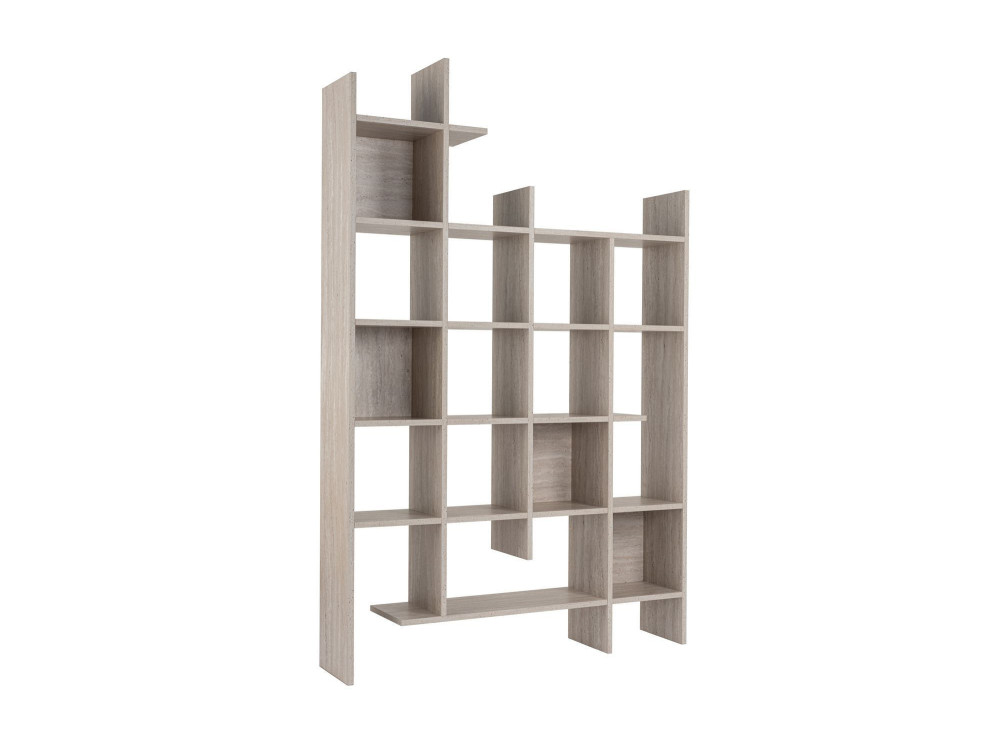 Libreria in legno "Manco" - 122 x 25 x 188 cm - Travertino