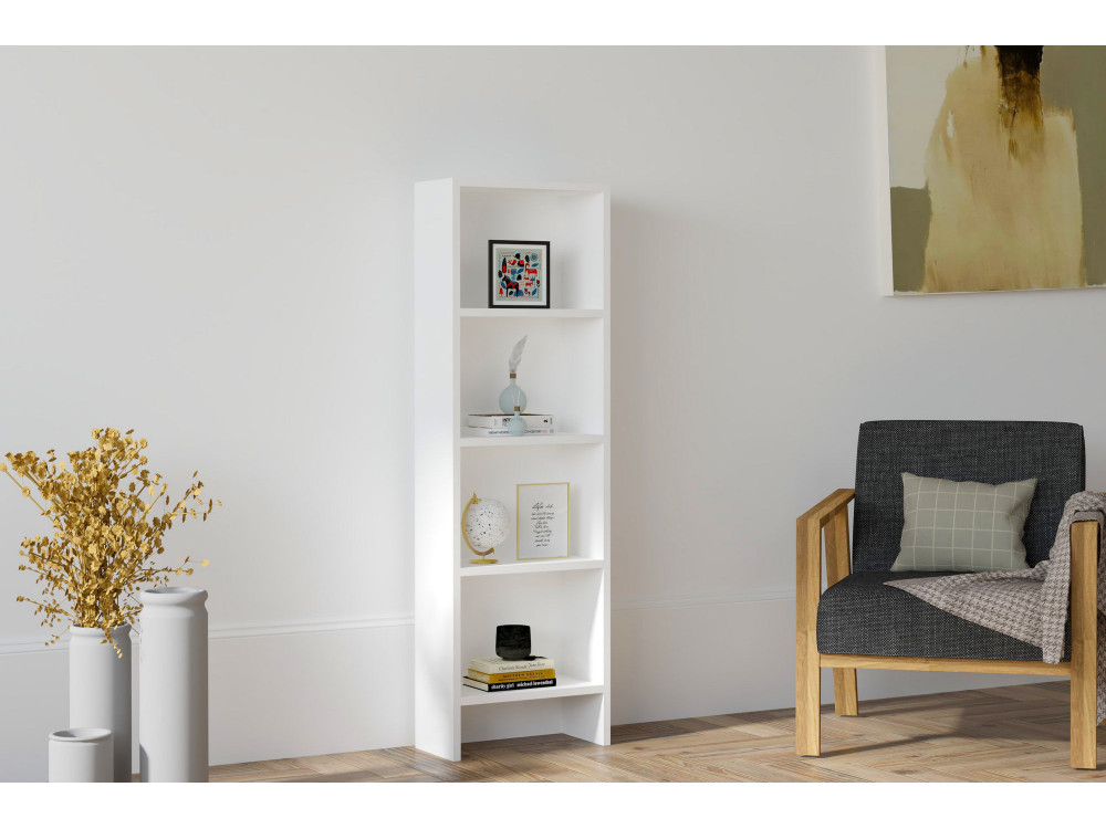 Libreria in legno "Barkin" - 40 x 19 x 150 cm - Bianco
