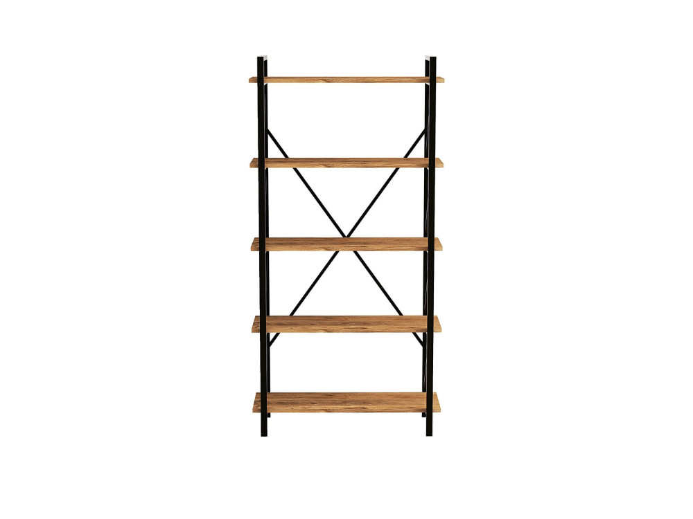 Libreria in legno "Nero" - 90 x 33 x 180 cm - Pino AtlanticoNero