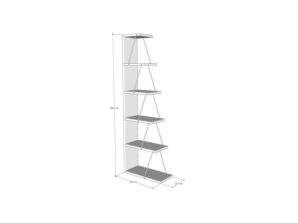 Libreria in legno "Nove" - ??50 x 22 x 150 cm - Pino