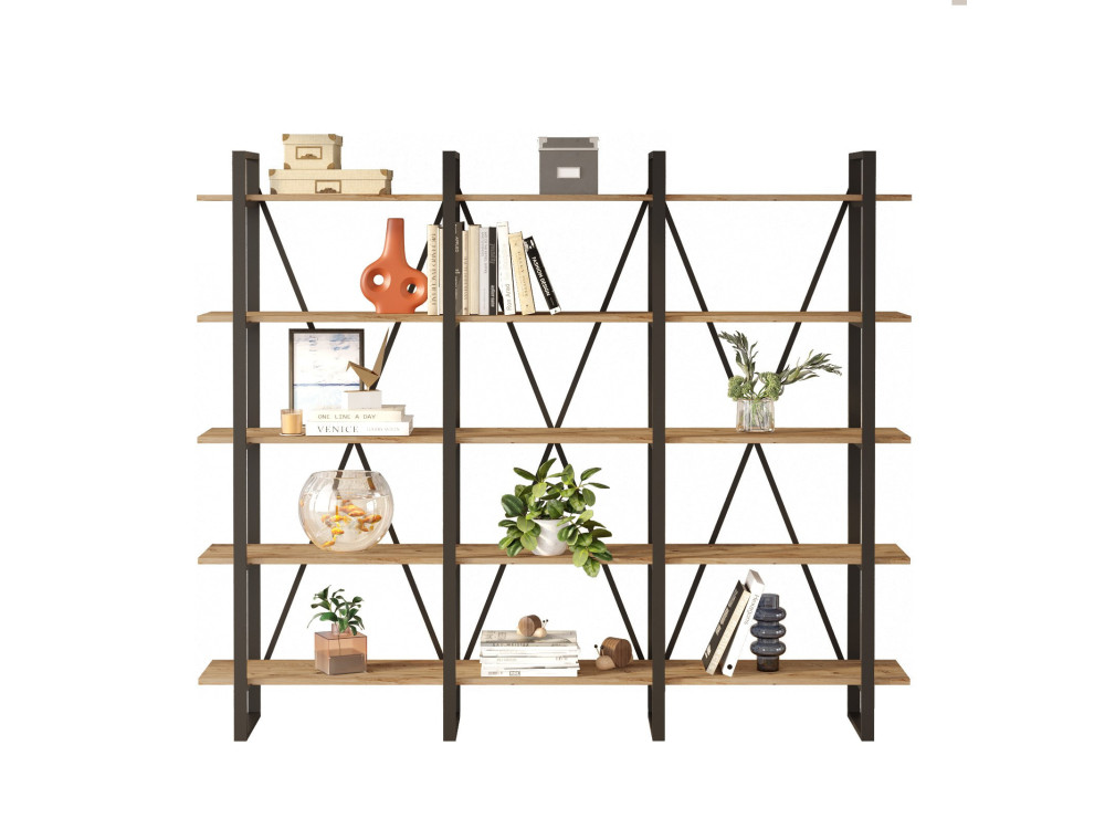 Libreria in legno "ML4" - 219 x 34 x 180 cm - Pino atlantico