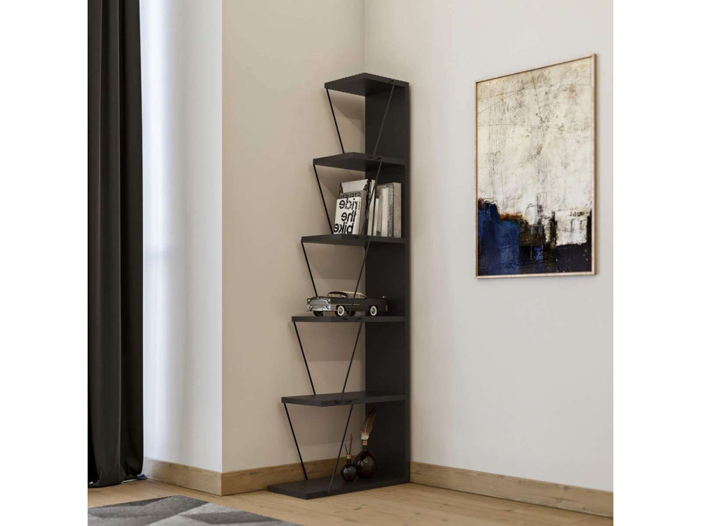 Libreria in legno "Melinos" - 50 x 22 x 150 cm - Antracite