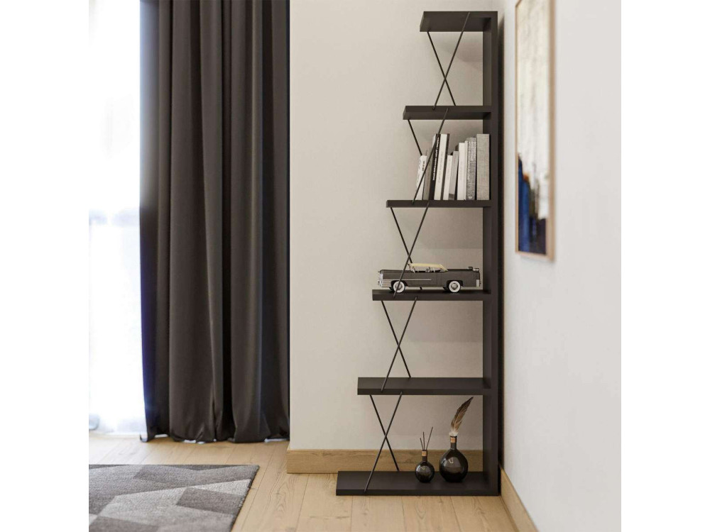 Libreria in legno "Melinos" - 50 x 22 x 150 cm - Antracite