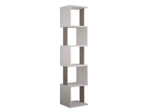 Libreria in legno "Piri" - 35 x 30 x 161 cm - Bianco Mocha Chiaro