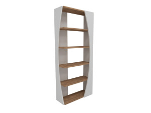 Libreria in legno "Selge" - 63 x 23 x 150 cm - Pino Atlantico Bianco