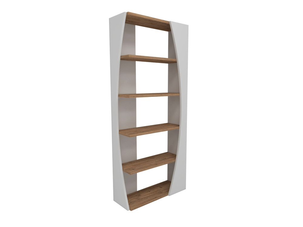 Libreria in legno "Selge" - 63 x 23 x 150 cm - Pino Atlantico Bianco