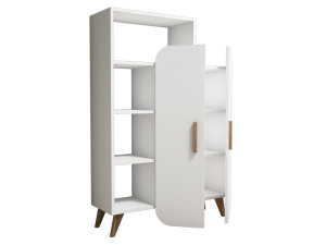 Mobiletto in legno con ripiano "Form" - 90 x 32 x 132 cm - Bianco