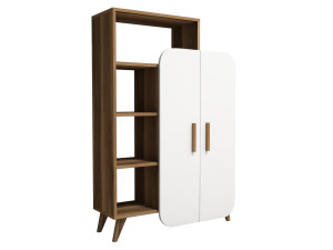 Libreria in legno "Form" 90 x 32 x 132 cm - Noce