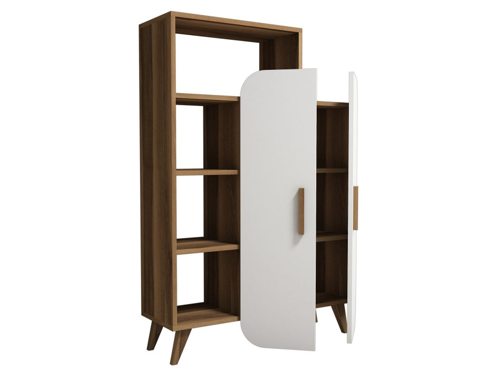 Libreria in legno "Form" 90 x 32 x 132 cm - Noce