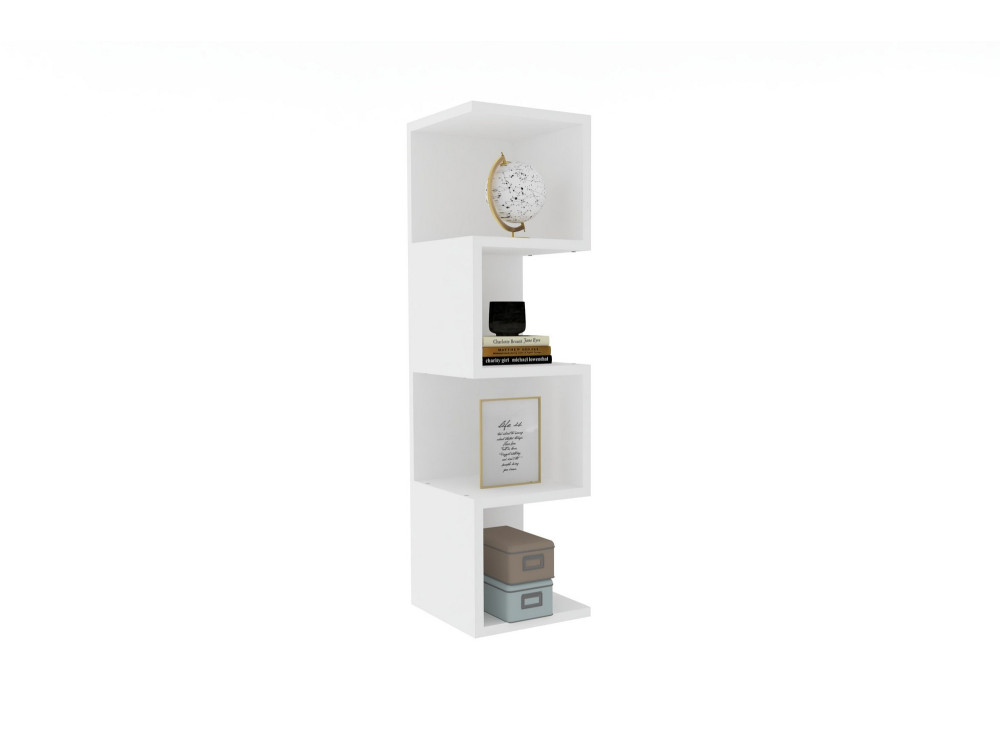 Libreria in legno "Alin" - 27 x 25 x 95 cm - Bianco