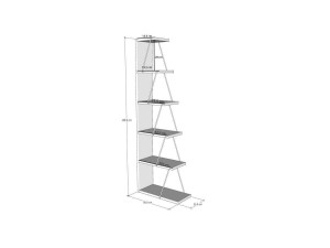 Libreria in legno "Ayder" - 50 x 22 x 150 cm - Bianco