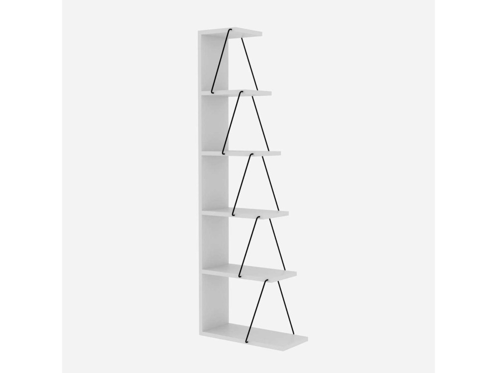 Libreria in legno "Ayder" - 50 x 22 x 150 cm - Bianco