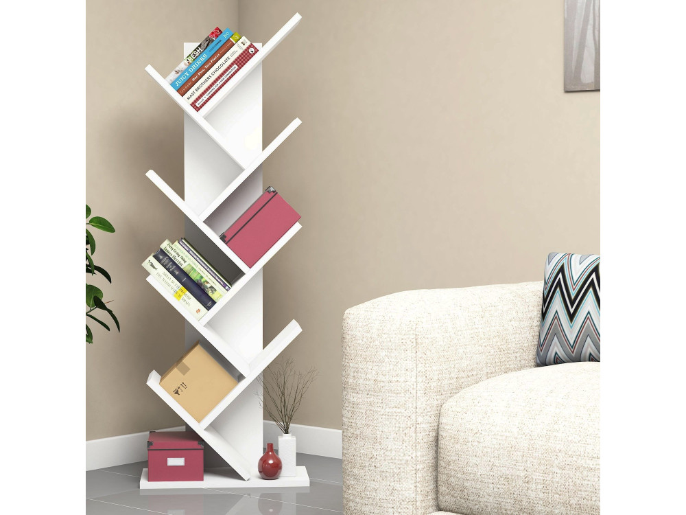 Libreria in legno "Hitit" - 46 x 22 x 128 cm - Bianco