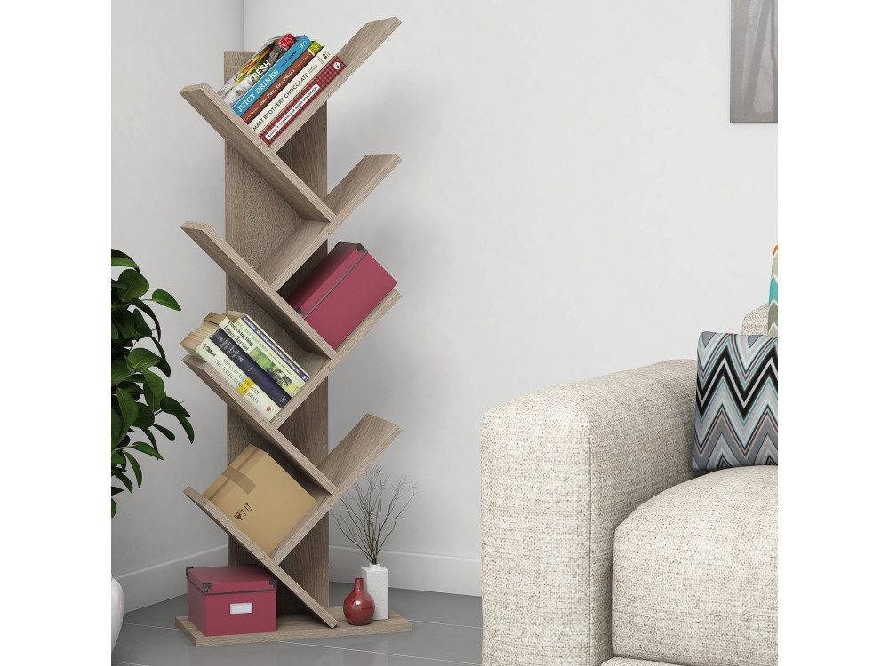 Libreria in legno "Hitit" - 46 x 22 x 128 cm - Marrone