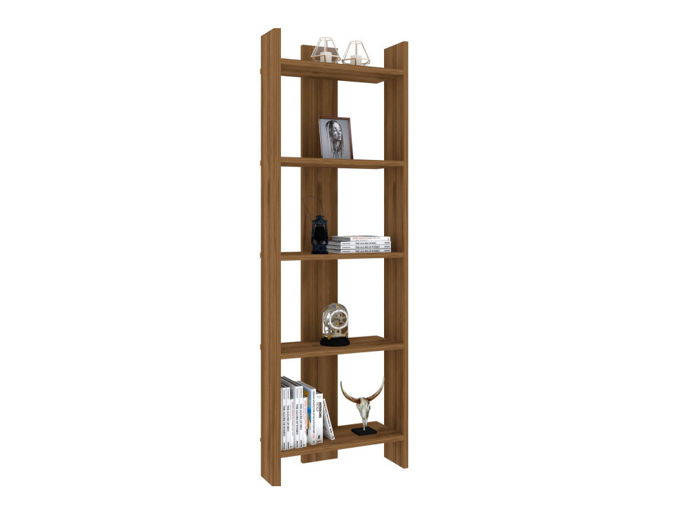 Libreria in legno "Virba" - 52 x 22 x 149 cm - Noce
