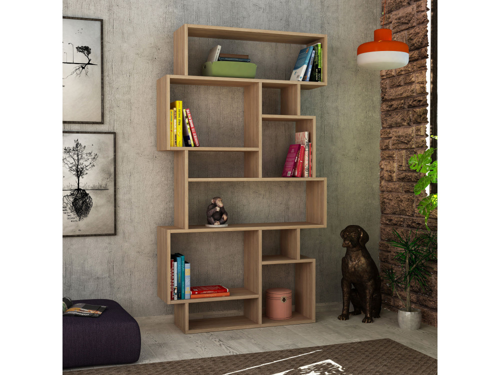 Libreria in legno "Karmato" - 96 x 25 x 168 cm - Rovere Sonoma