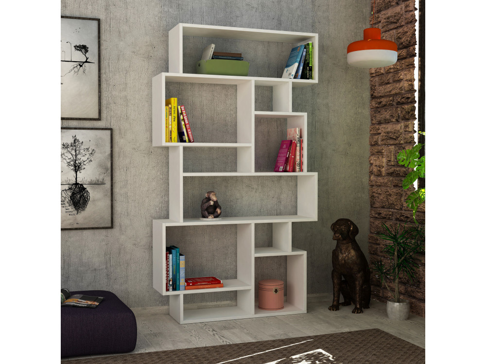 Libreria in legno "Karmato" - 96 x 25 x 168 cm - Bianco