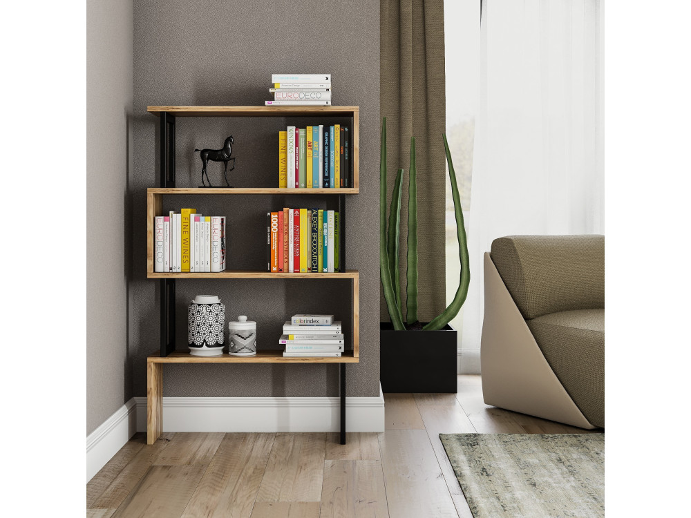 Libreria in legno "Ceylon" - 80 x 22 x 128 cm - Noce