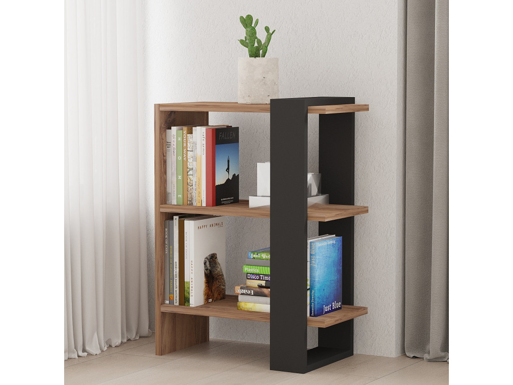 Libreria in legno "Ova" - 51 x 25 x 70 cm - Rovere antracite