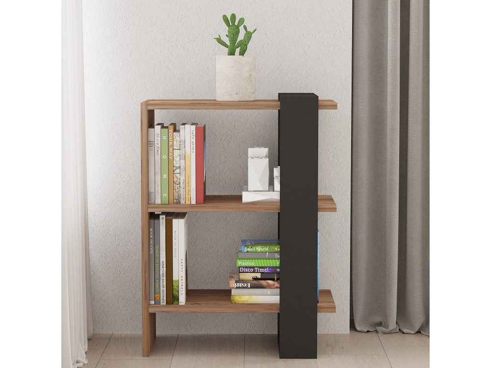 Libreria in legno "Ova" - 51 x 25 x 70 cm - Rovere antracite