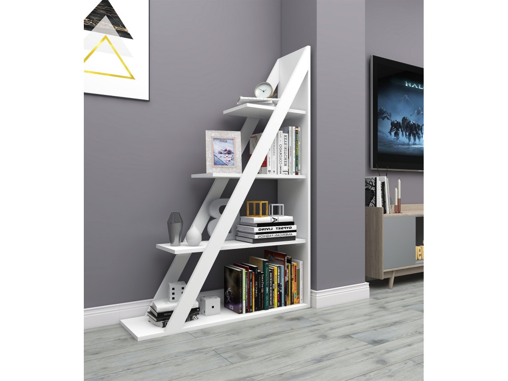 Libreria in legno "Arven" - 100 x 29 x 150 cm - Bianco