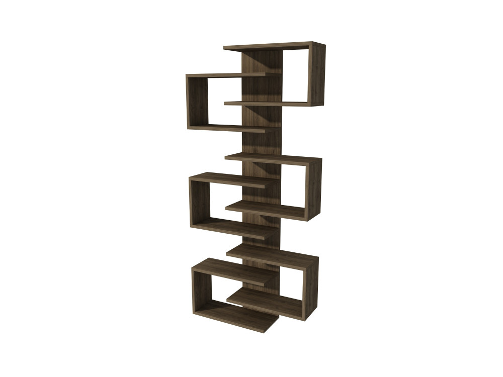 Libreria in legno "Lotus" - 75 x 21 x 161 cm - Noce
