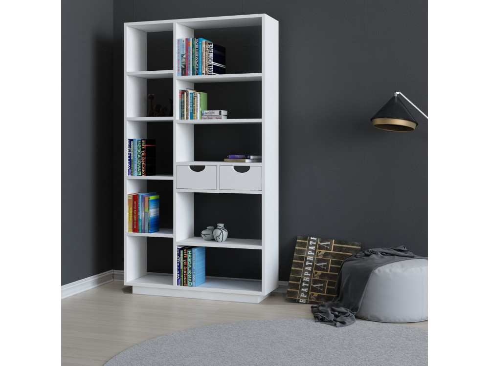 Libreria in legno "Luma" - 80 x 25 x 188 cm - Bianco