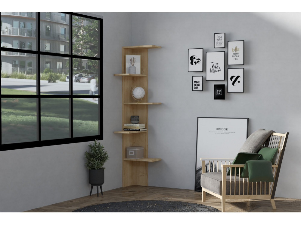 Libreria in legno "Bled" - 40 x 21 x 160 cm - Beige