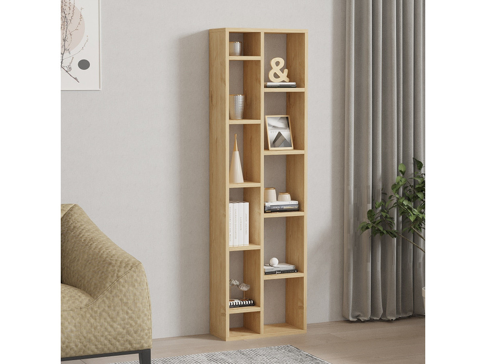 Libreria in legno "Tomi" - 45 x 20 x 150 cm - Rovere Zaffiro