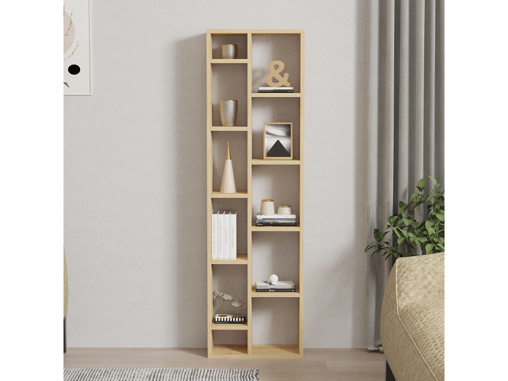 Libreria in legno "Tomi" - 45 x 20 x 150 cm - Rovere Zaffiro