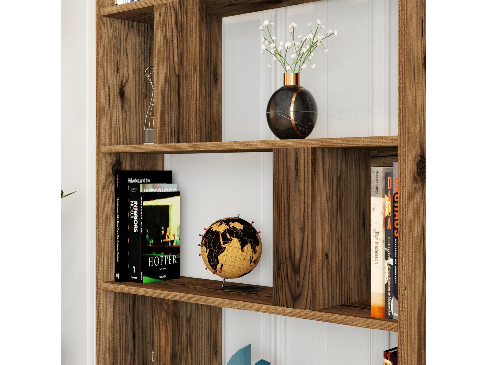 Libreria in legno "Lima" - 90 x 20 x 180 cm - Noce