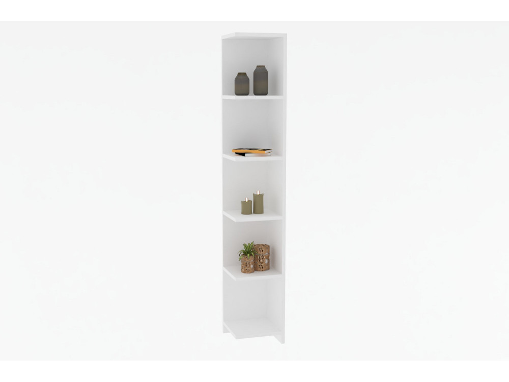 Libreria in legno "Ravella" - 25 x 25 x 160 cm - Bianco
