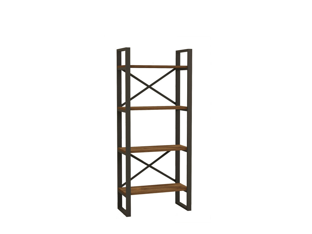 Libreria in legno "Alaro" - 66 x 32 x 150 cm - Noce