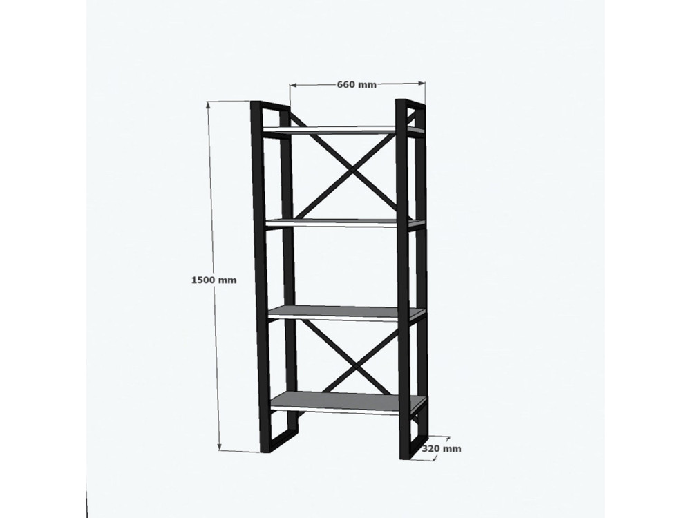 Libreria in legno "Alaro" - 66 x 32 x 150 cm - Noce