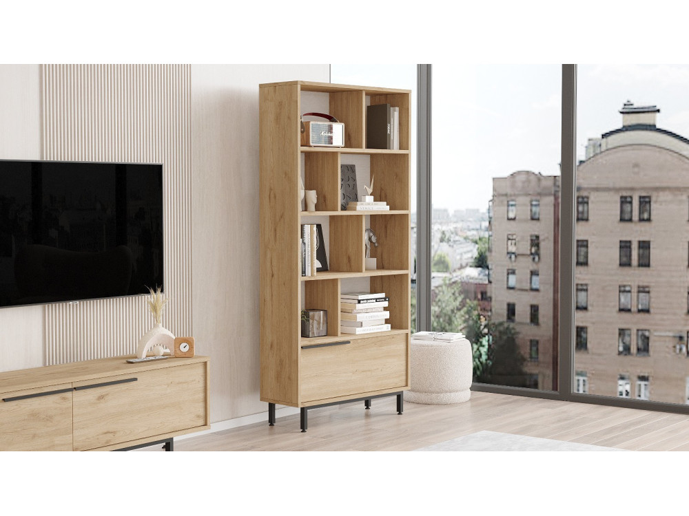 Libreria in legno "Calvin" 83,9 x 29,5 x 175,6 cm - Noce