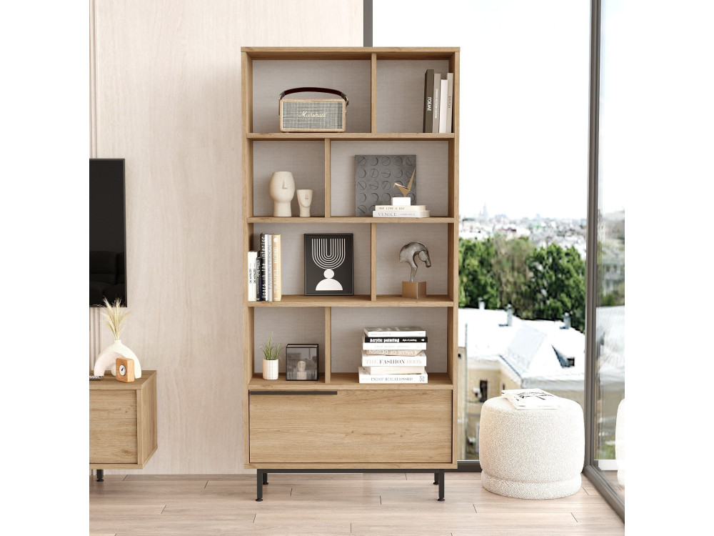 Libreria in legno "Calvin" 83,9 x 29,5 x 175,6 cm - Noce