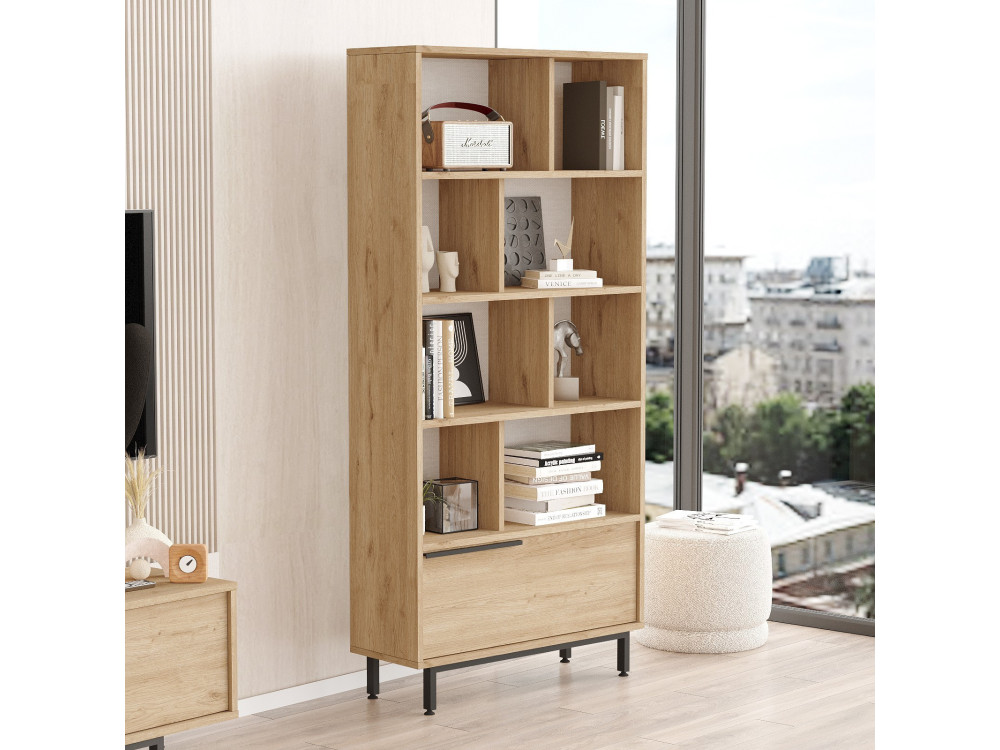 Libreria in legno "Calvin" 83,9 x 29,5 x 175,6 cm - Noce