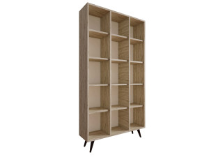 Libreria in legno "Zipa" 100 x 25 x 184 cm - Travertino