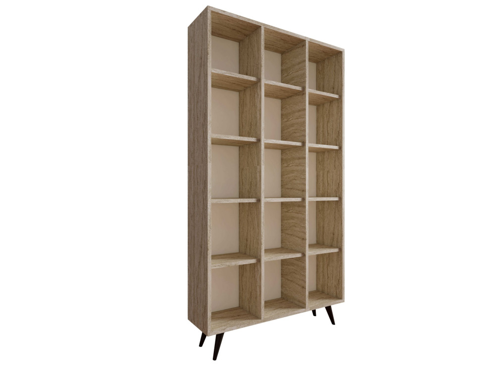 Libreria in legno "Zipa" 100 x 25 x 184 cm - Travertino