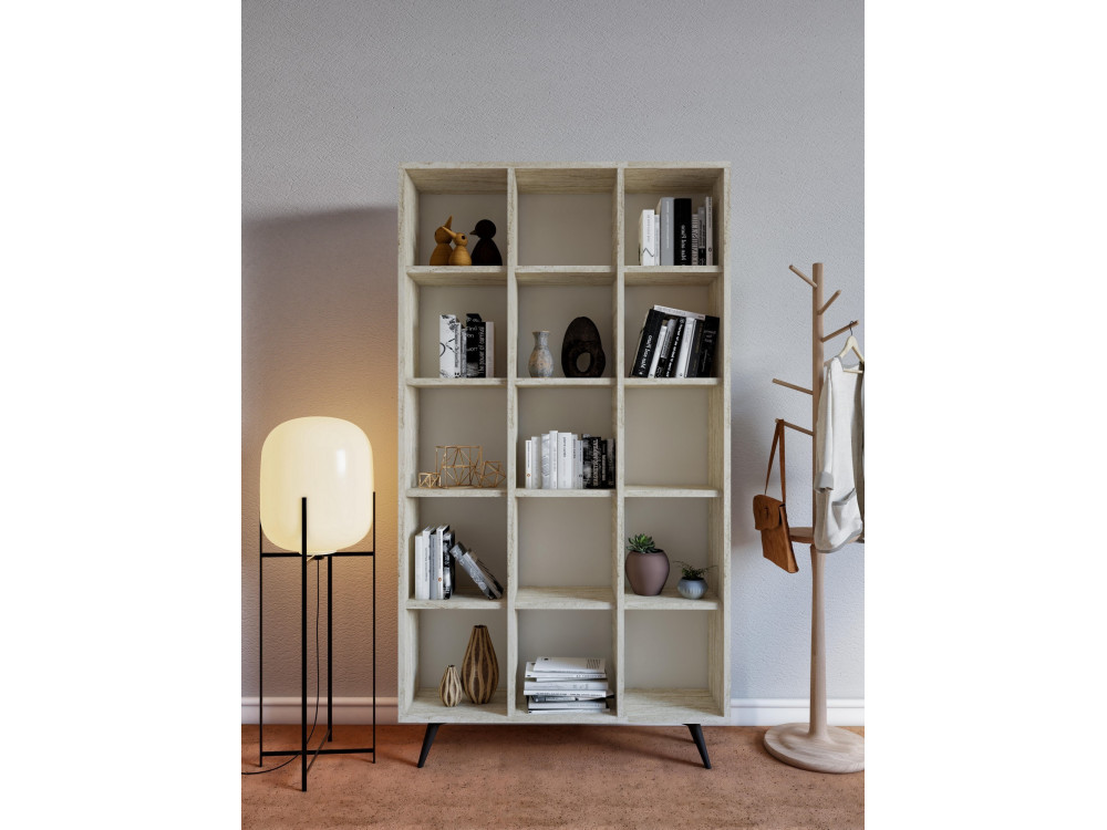 Libreria in legno "Zipa" 100 x 25 x 184 cm - Travertino
