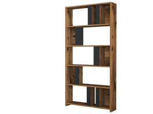 Libreria in legno "Lima" 90 x 20 x 180 cm - Noce