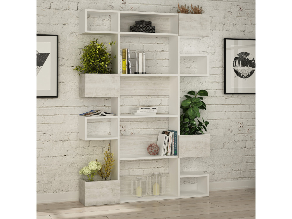 Libreria in legno "Niho" 120 x 27 x 171 cm - Bianco